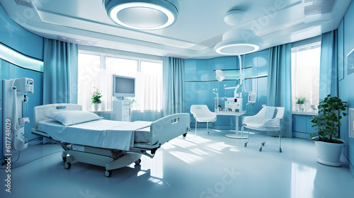 interior of a modern hospital room created with Generative AI