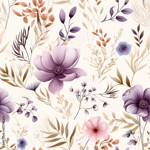 boho flower pattern  bohemian flower patterns in neutral pastel toned palette