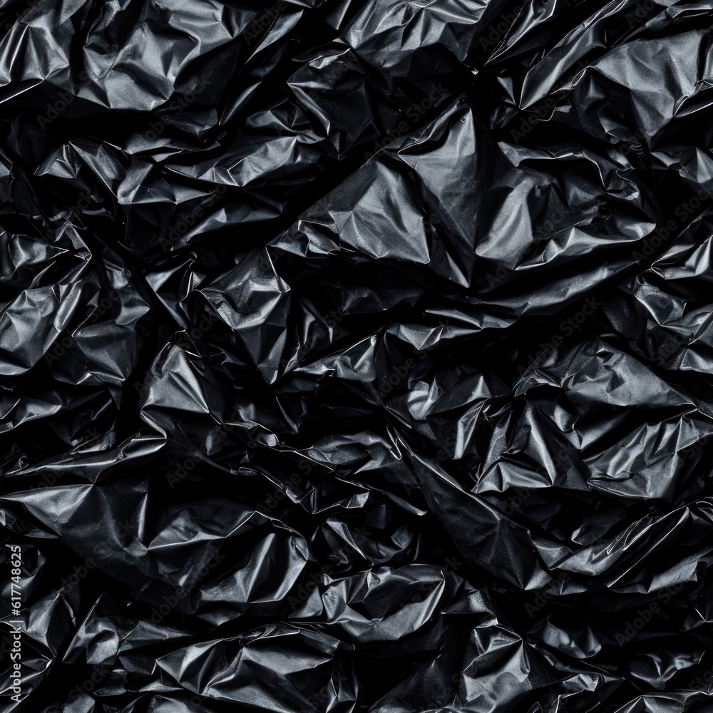 seamless texture of crumpled black package