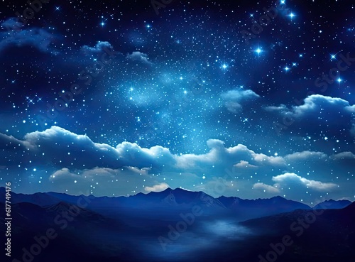 backgrounds night sky with stars and moon and clouds. Elements of this image furnished by NASA Created with Generative AI technology.