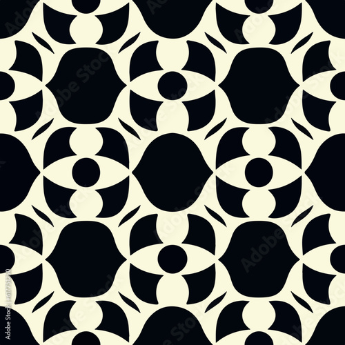 Mesmerizing black and white circles in an art deco style pattern.