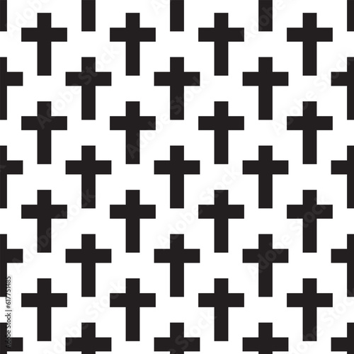 Christian cross seamless pattern. Vector illustration.