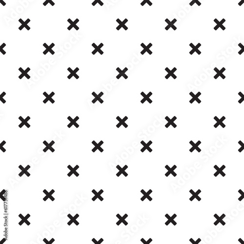 Vector seamless cross pattern. Endless black and white texture. Abstract geometric ornament background.