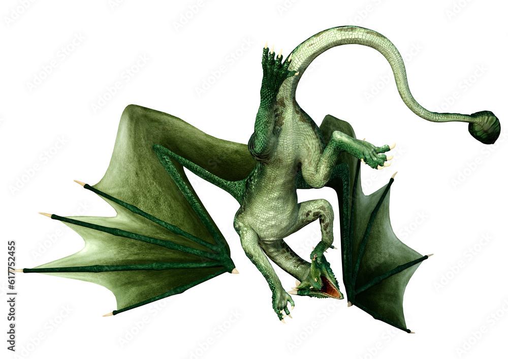 Obraz premium 3D Rendering Fairy Tale Dragon on White