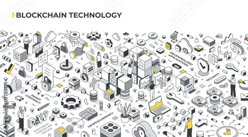 Blockchain Isometric Illustration