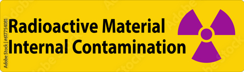 Caution Radiation Sign Radioactive Material Internal Contamination