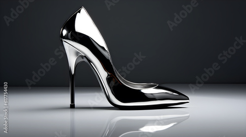 Slika na platnu modern high heel shoes on dark background created with Generative AI