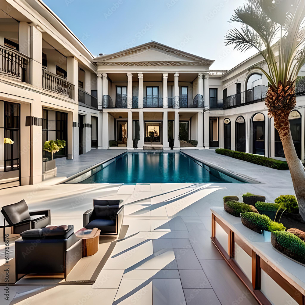Fototapeta premium luxury hotel with pool