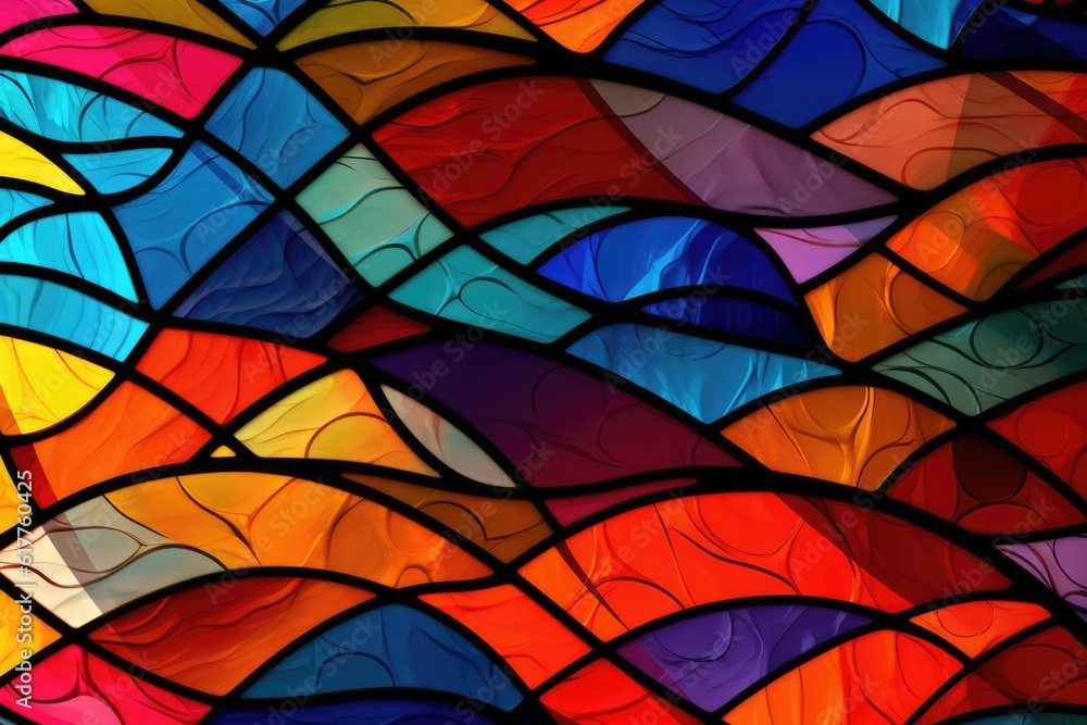 Colourful glass pattern, created using generative ai technology Colourful glass pattern, created using generative ai technology
