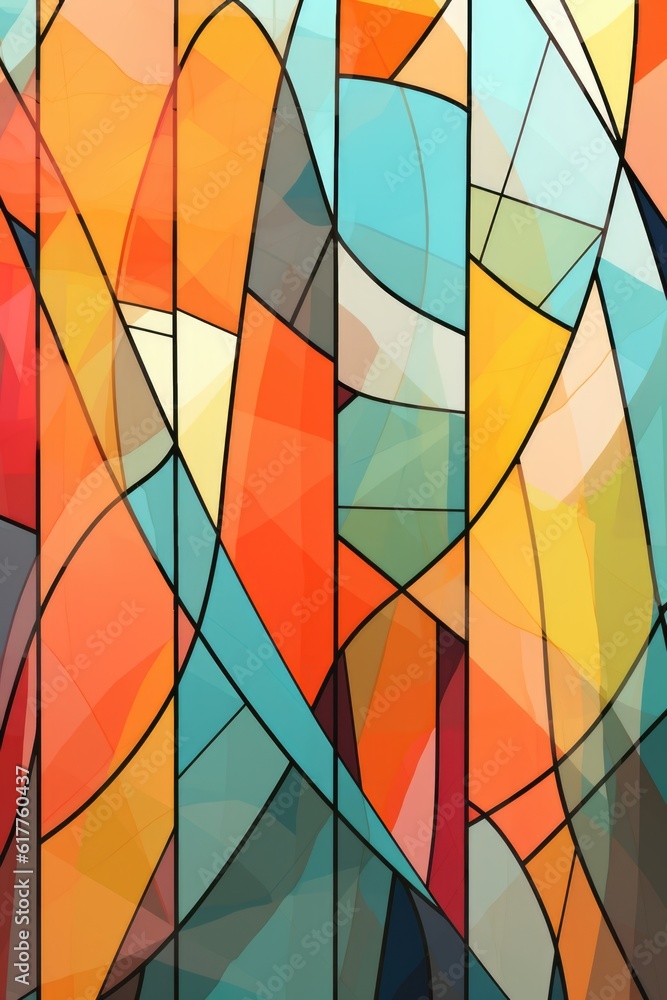 Fototapeta premium Colourful glass pattern, created using generative ai technology