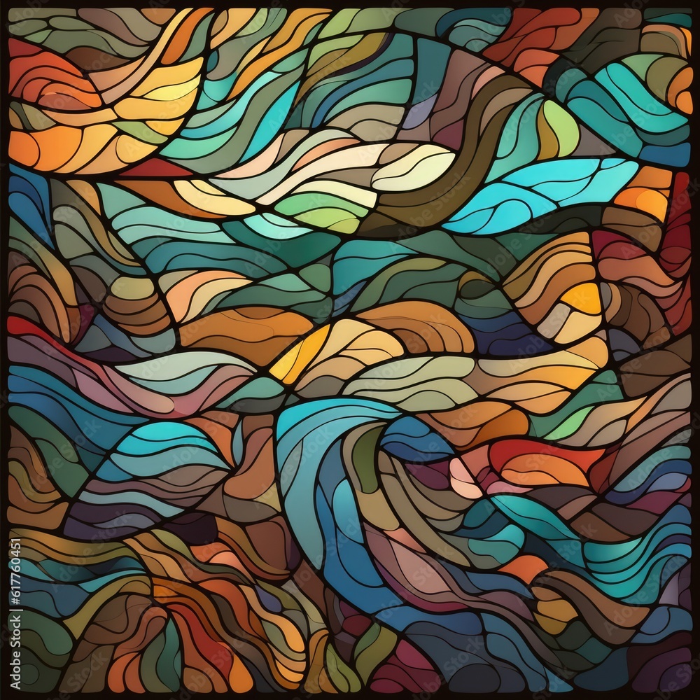 custom made wallpaper toronto digitalColourful glass pattern, created using generative ai technology