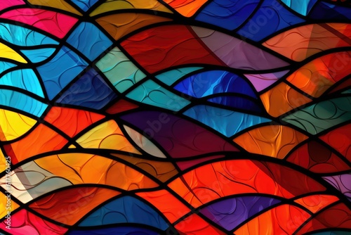 Colourful glass pattern  created using generative ai technology
