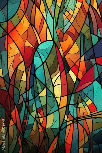 Colourful glass pattern  created using generative ai technology