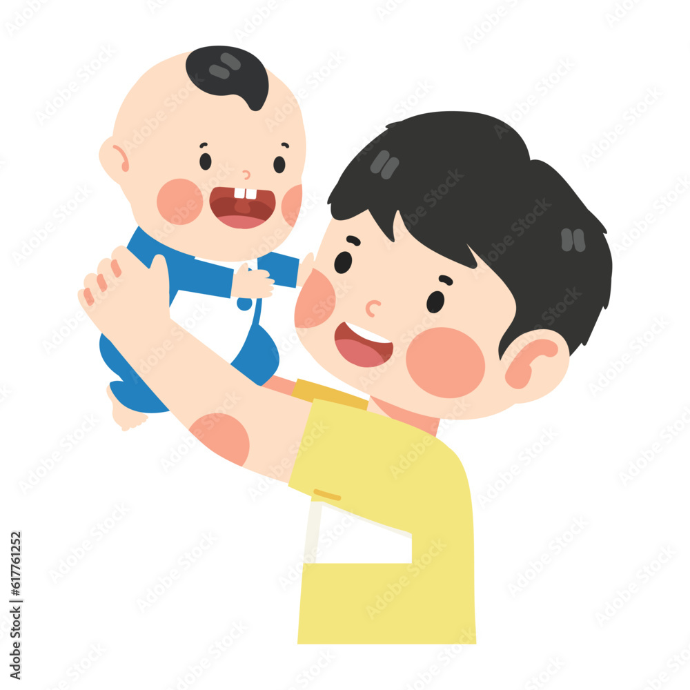 Father Holding Baby up In The Air Father Holding Baby up In The Air