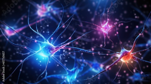 brain electrical impulses neurobiology backdrop © 7oanna