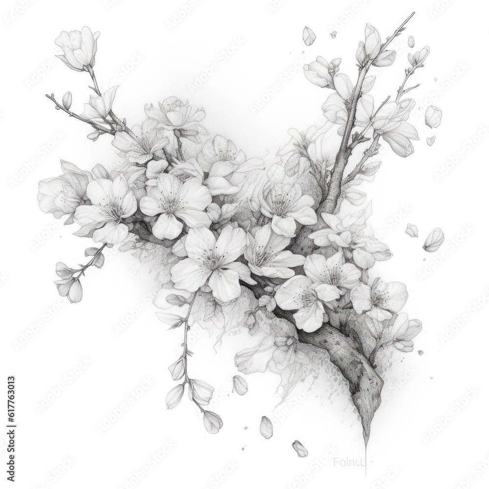 Fototapeta premium White blossom on white background, created using generative ai technology
