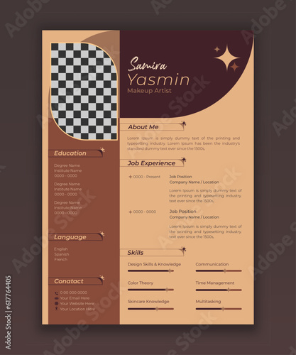 modern professional resume cv design template, beauty salon resume cv. and for multipurpose uses.