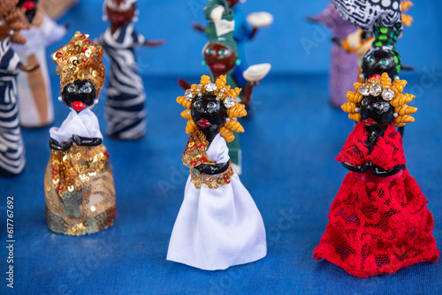 Dolls of black women in folk and festive clothing. Brazil (