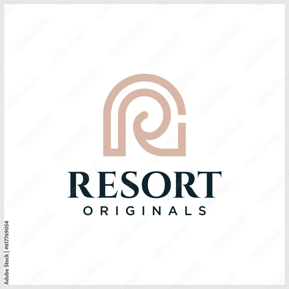 R letter logo design for a company or real estate developer