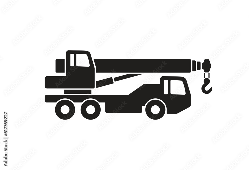 mobile crane truck simple silhouette