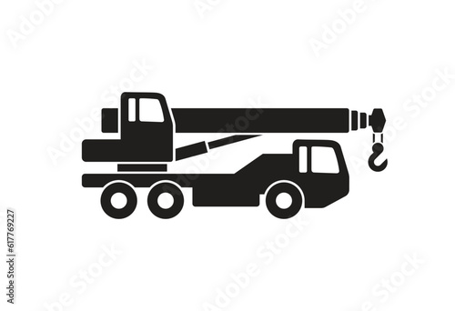 mobile crane truck simple silhouette