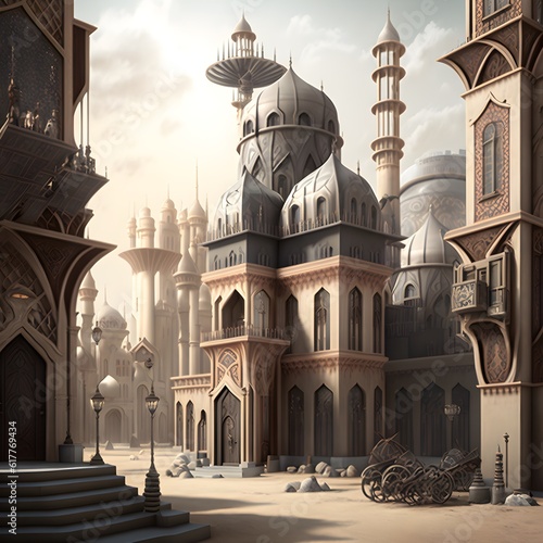 Arabic city made from pure steel Victorian style 