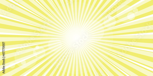 Yellow sunshine rays background  light bubbles energetic abstract illustration  summer vibes. 