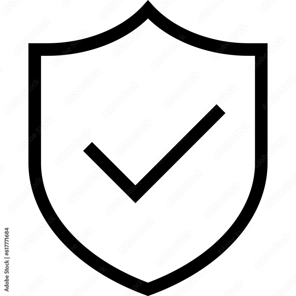 Shield with Checkmark Line Icon Shield with Checkmark Line Icon