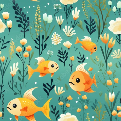 Fish seamless tile able texture