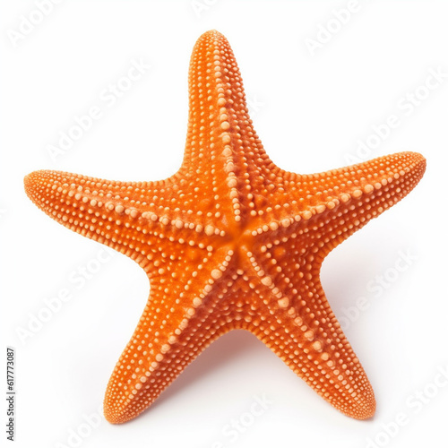Caribbean starfish isolated on white background. Created with Generative AI.