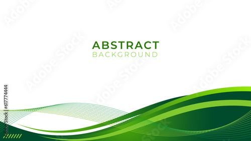 Abstract green background design. Template Vector gradient green colors. Background with Wave, lines abstract design photo
