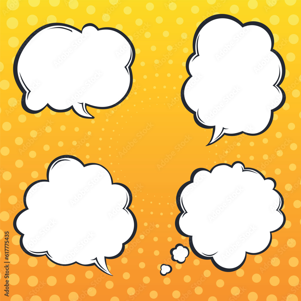Set of 4 speech bubbles. Dialog clouds Set of 4 speech bubbles. Dialog clouds