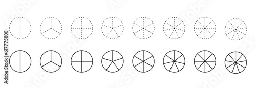 Pie chart set. Colorful diagram collection