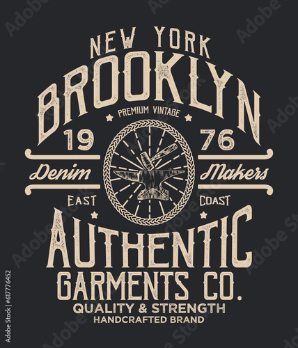 vintage t-shirt print design with grunge effected fonts