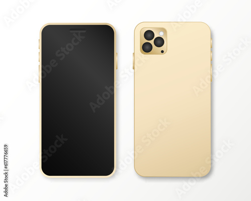 Smartphone front and back view mockup