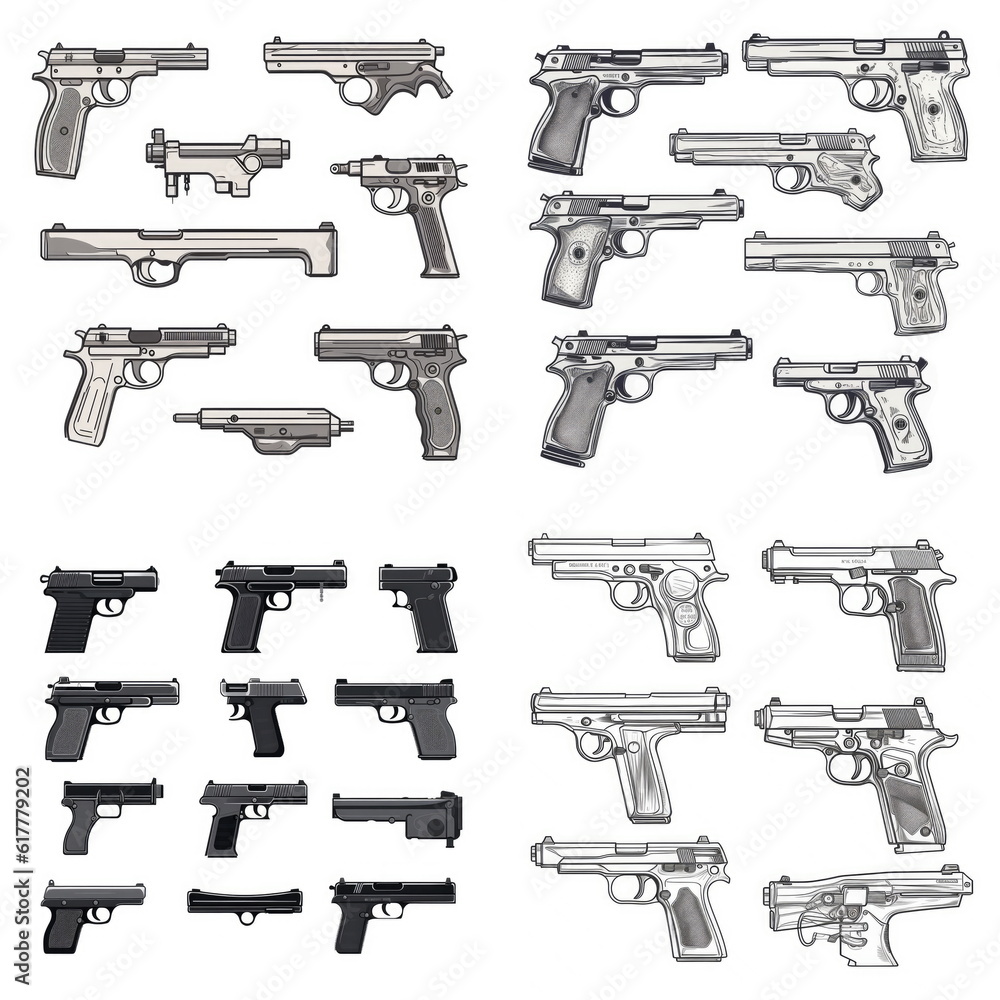 Gun on white background Gun on white background