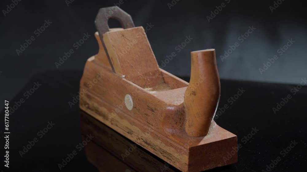 traditional wood plane rotating on turntable traditional wood plane rotating on turntable