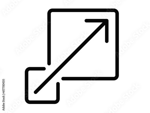 Scalability icon in flat style. Scalability system web sign.Simple abstract icon in black. Line vector design for web site, UI, mobile app. photo