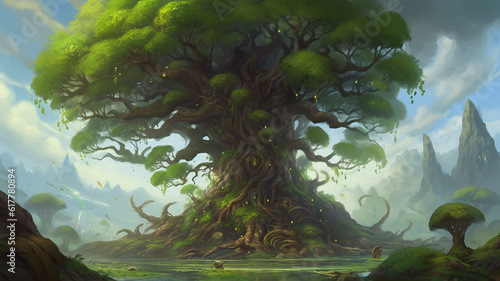 tropical island in the jungle Superb anime-styled and DnD environment	