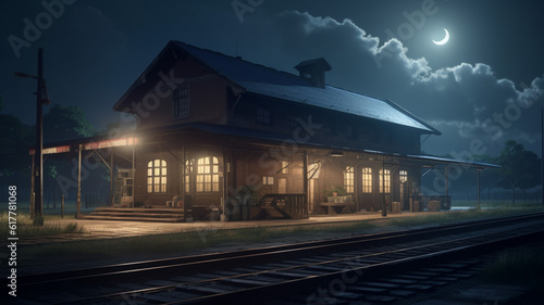 railway station at night Superb anime-styled and DnD environment