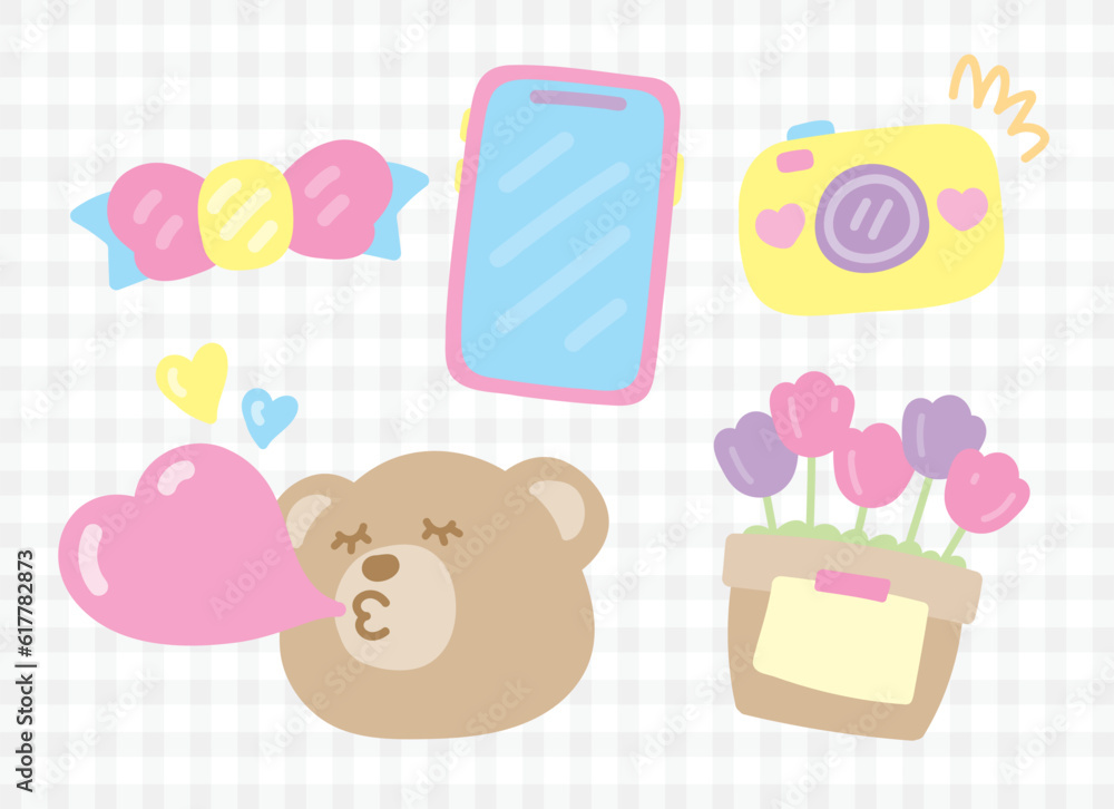 cute sweet pastel hand drawn kawaii graphic element vector set for decorating your artwork cute sweet pastel hand drawn kawaii graphic element vector set for decorating your artwork