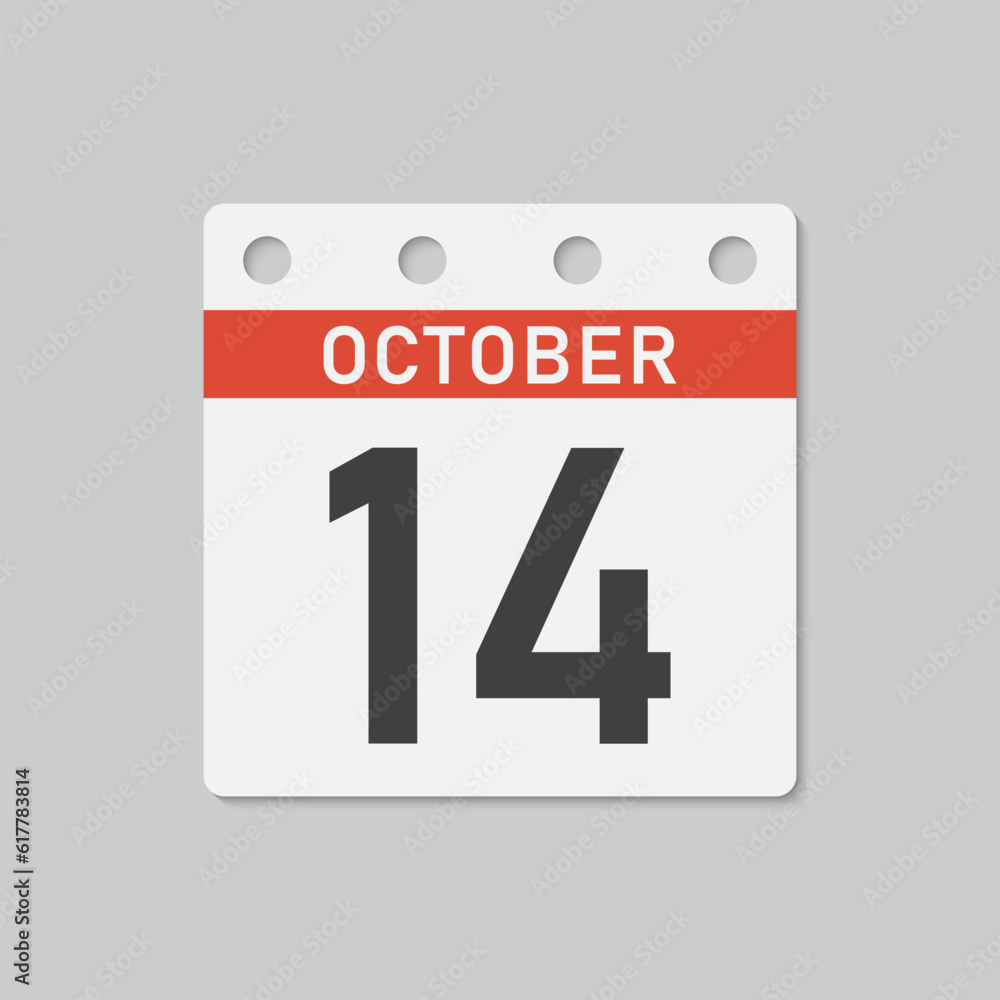 Icon page calendar day - 14 October Icon page calendar day - 14 October