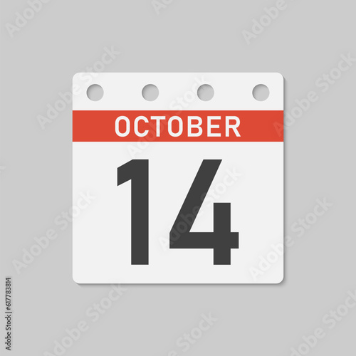 Icon page calendar day - 14 October