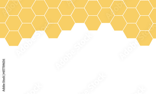 Yellow honeycomb greeting card background 