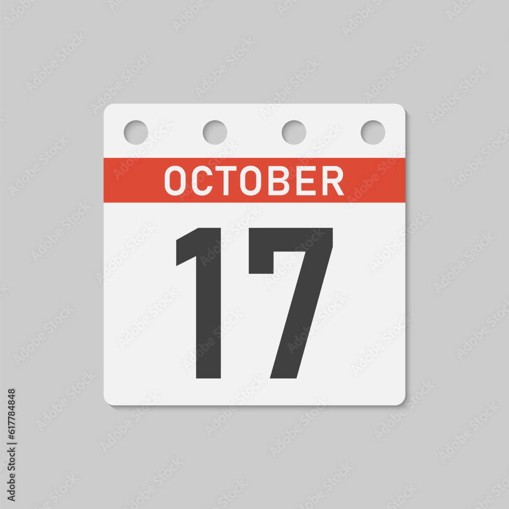 Icon page calendar day - 17 October Icon page calendar day - 17 October