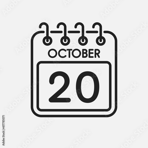 Icon page calendar day - 20 October