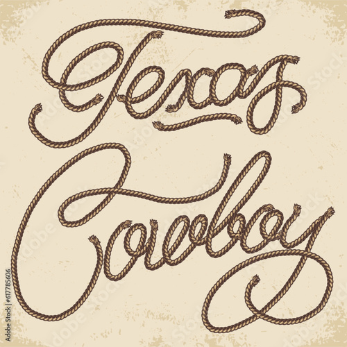 Texas cowboy monochrome vintage sticker