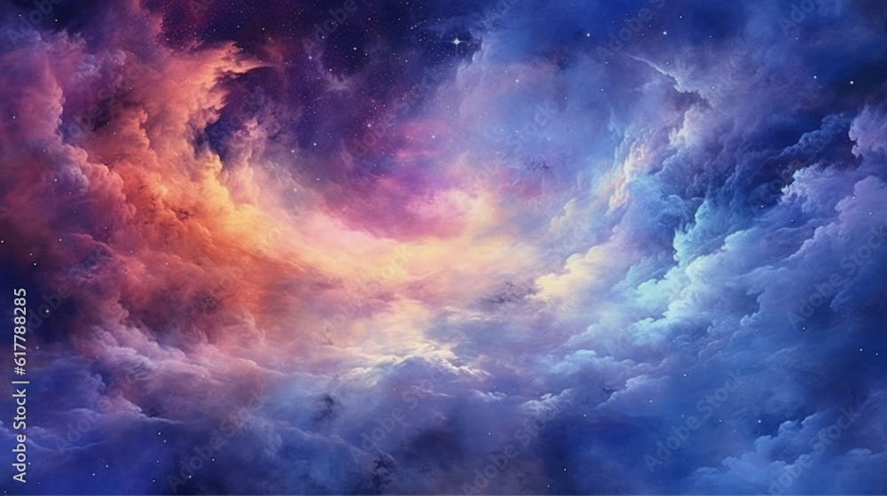 abstract cosmic nebula background with clouds