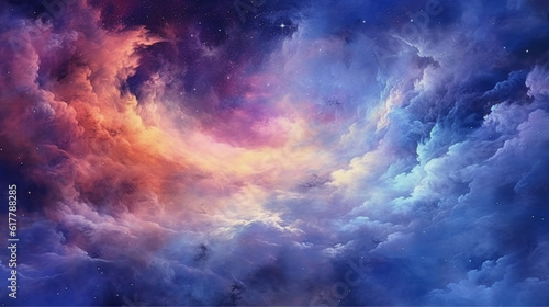 abstract cosmic nebula background with clouds