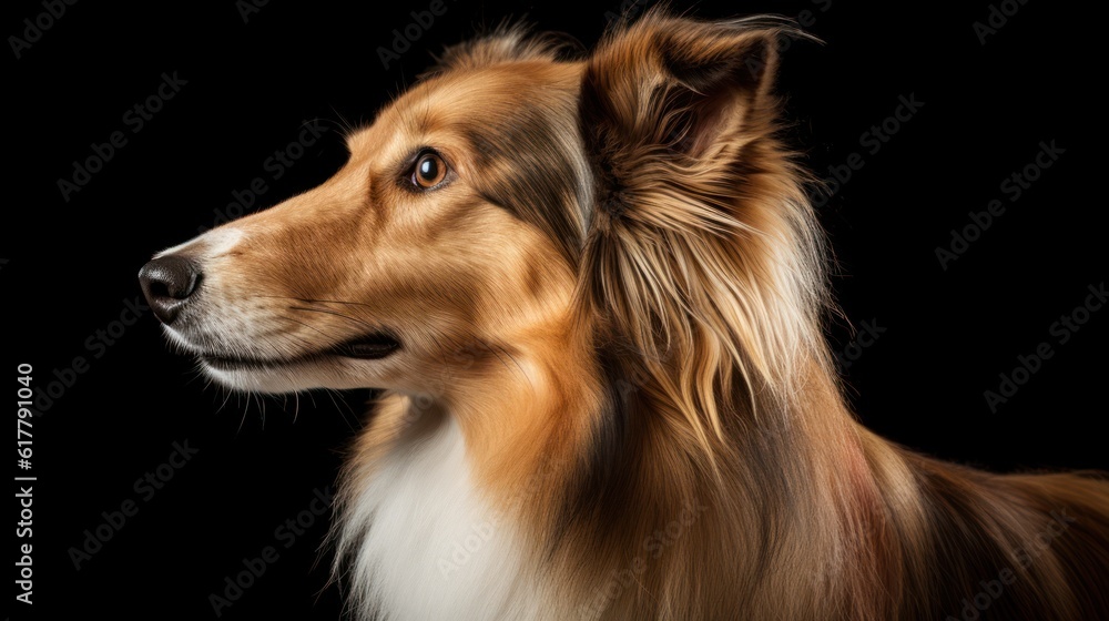 collie portrait on black background collie portrait on black background